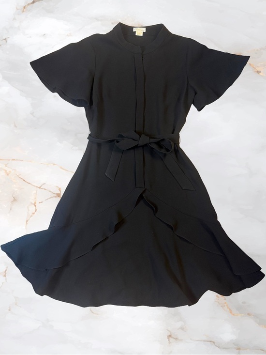 Shoshanna Dresses & Skirts - Shoshanna Abelia Crepe Dress Black Tie-Waist Flutter Sleeve Dress